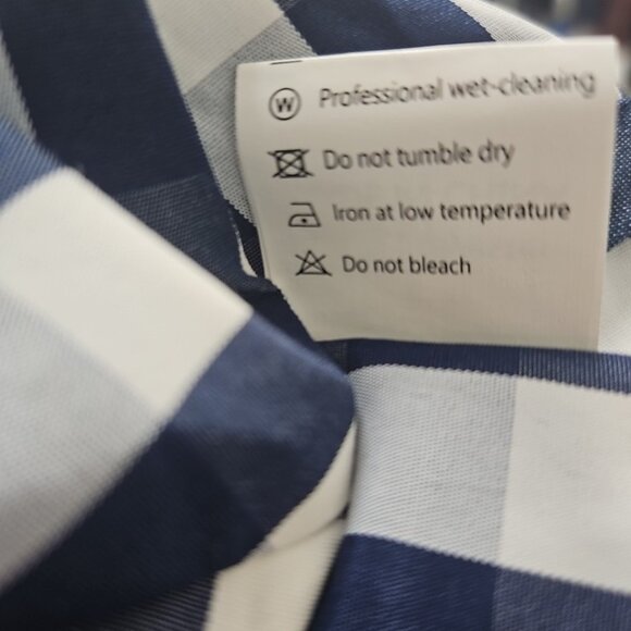 Womens Glory Star Sz Large Milkmaid Dress Gingham Navy White Coquette - Picture 8 of 8